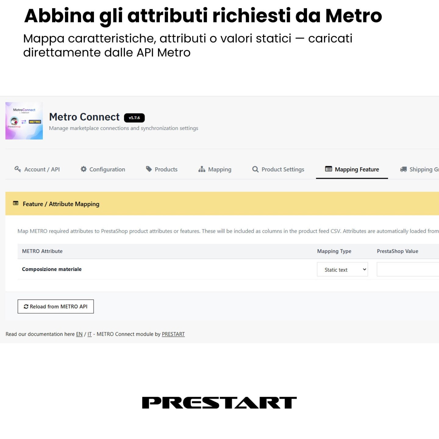 MetroConnect | Integrazione METRO Marketplace per PrestaShop
